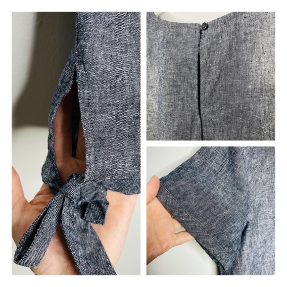 Madewell - Chambray Side-Tie Crop Top M - Picture 6 of 9